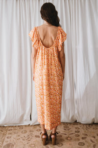 Clementine Frill Midi Dress - Nectar