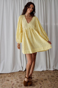 Meadow Mini Dress - Lemon