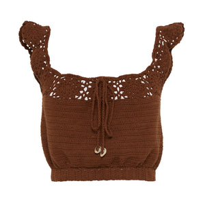 Valentina Crochet Top - Chocolate